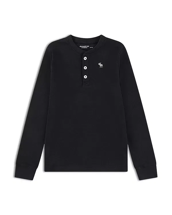 Детская футболка-поло с длинным рукавом Abercrombie Kids, Anf Anthracite