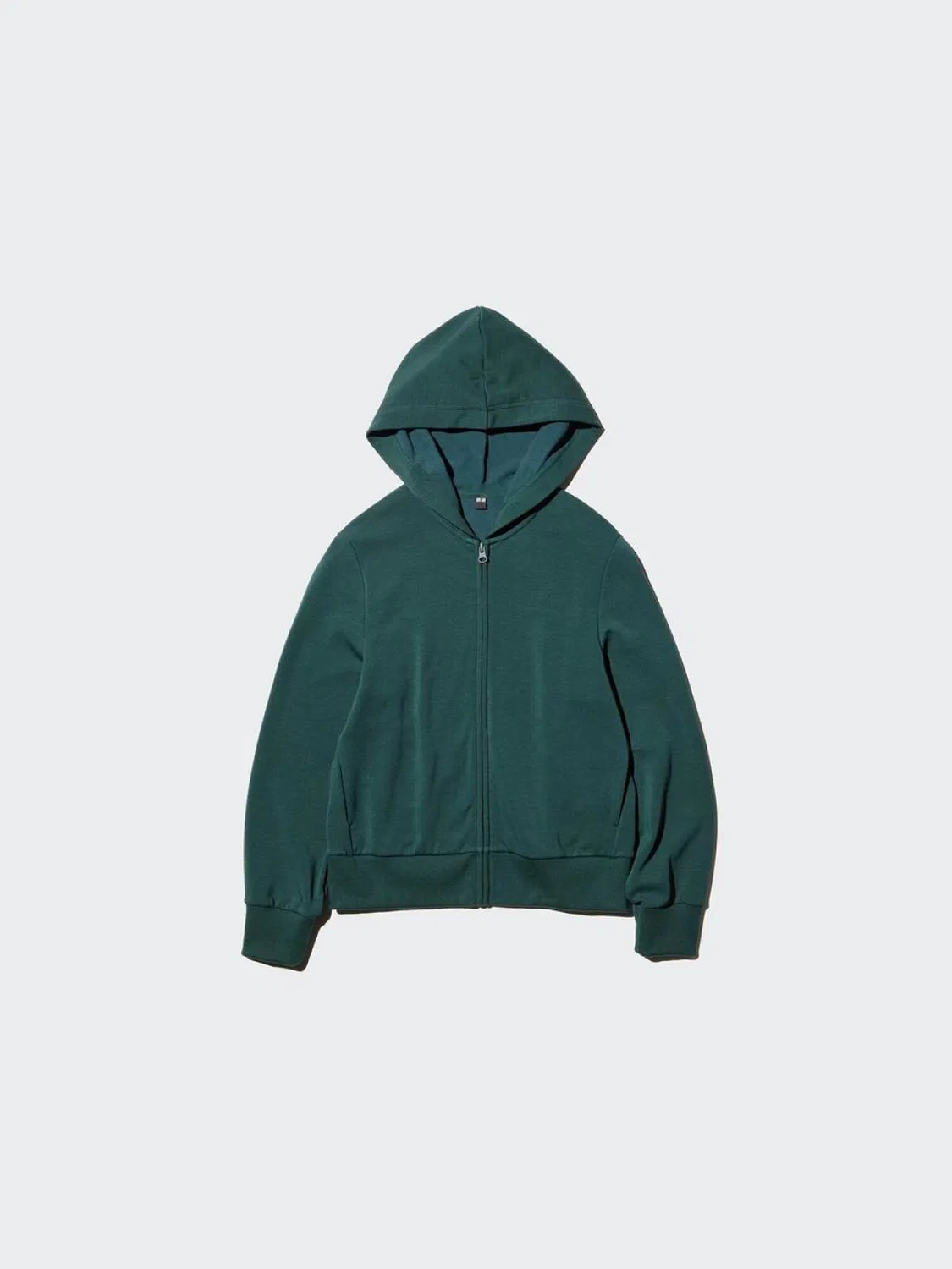 Куртка женская на молнии с капюшоном и флисовой подкладкой Uniqlo, темно-зеленый