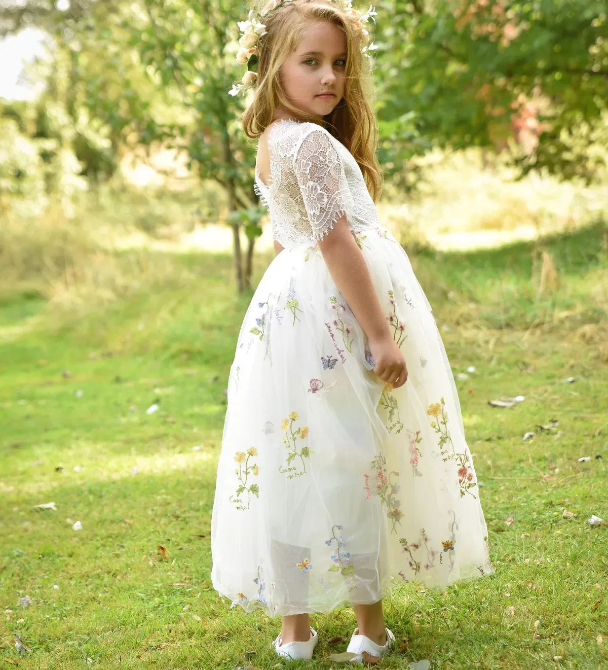 Платье с вышивкой Enchanted Uk Flower Girl Boutique, Ivory
