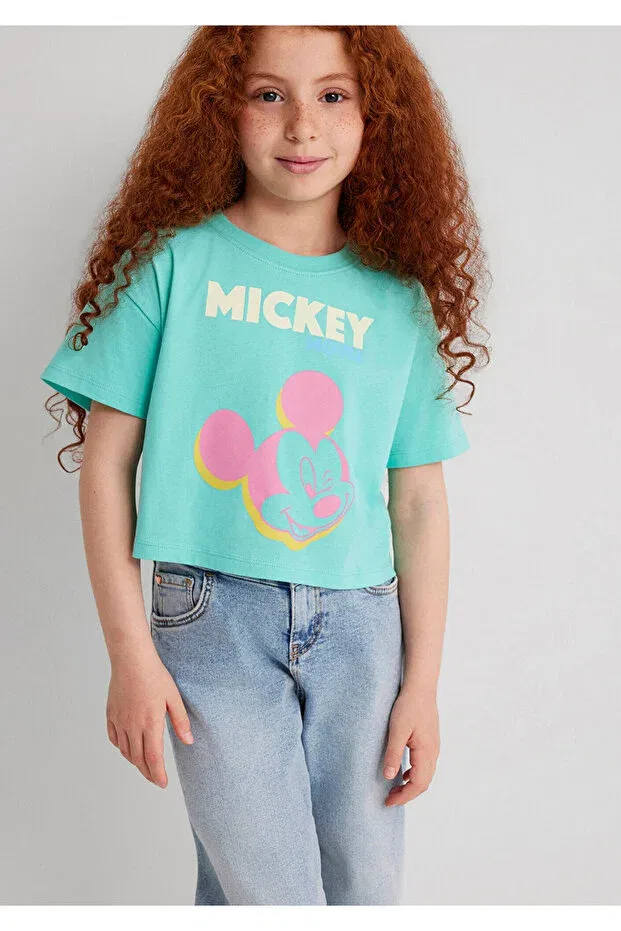 Детская футболка для девочек с принтом Mickey Mouse Mavi, Green-71673