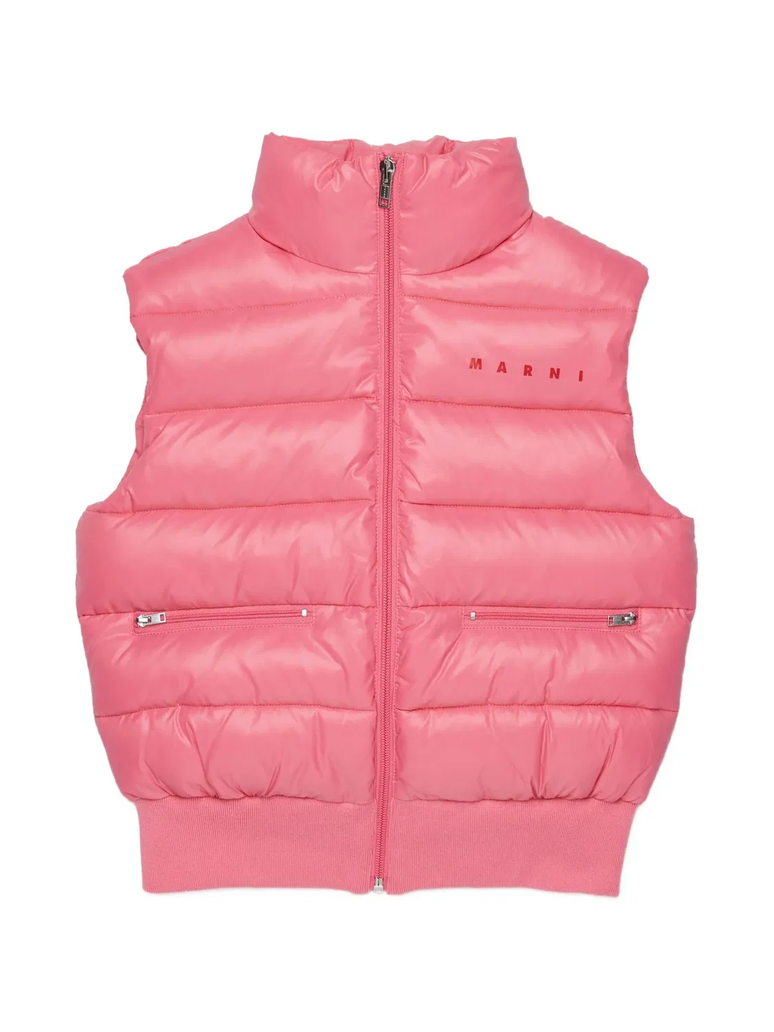 Стеганый жилет с логотипом Marni Kids, розовый