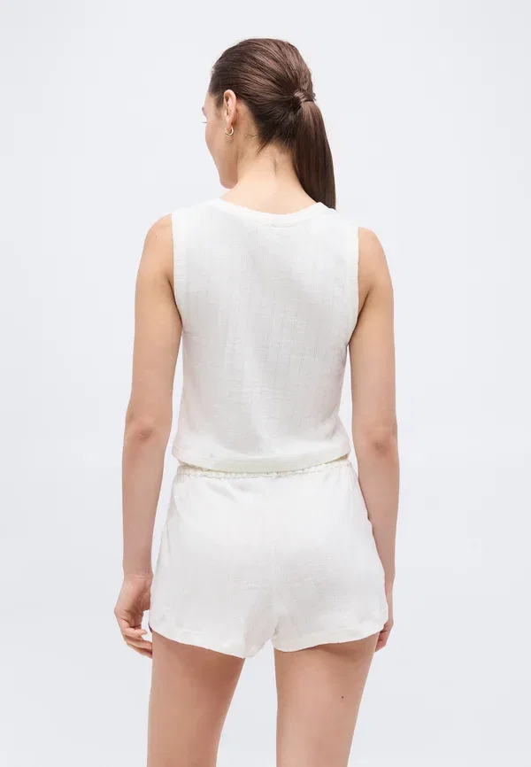Комплект пижамы хлопковый Tank short - pyjama set Polo Ralph Lauren, Egret, цвет egret — фото 3