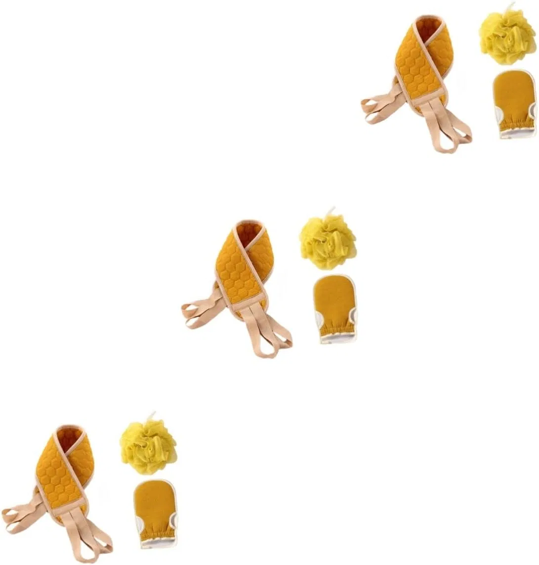 Мочалка для душа FRCOLOR, 3 шт, Yellow