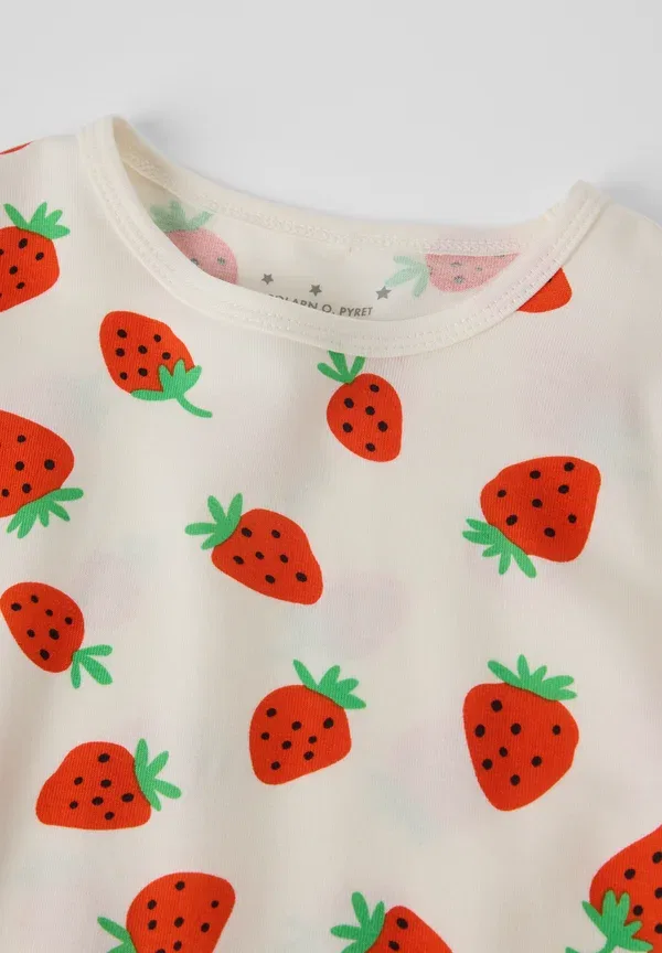 Ночная рубашка с коротким рукавом Strawberry sleep dress Polarn O. Pyret, Egret, цвет egret — фото 2