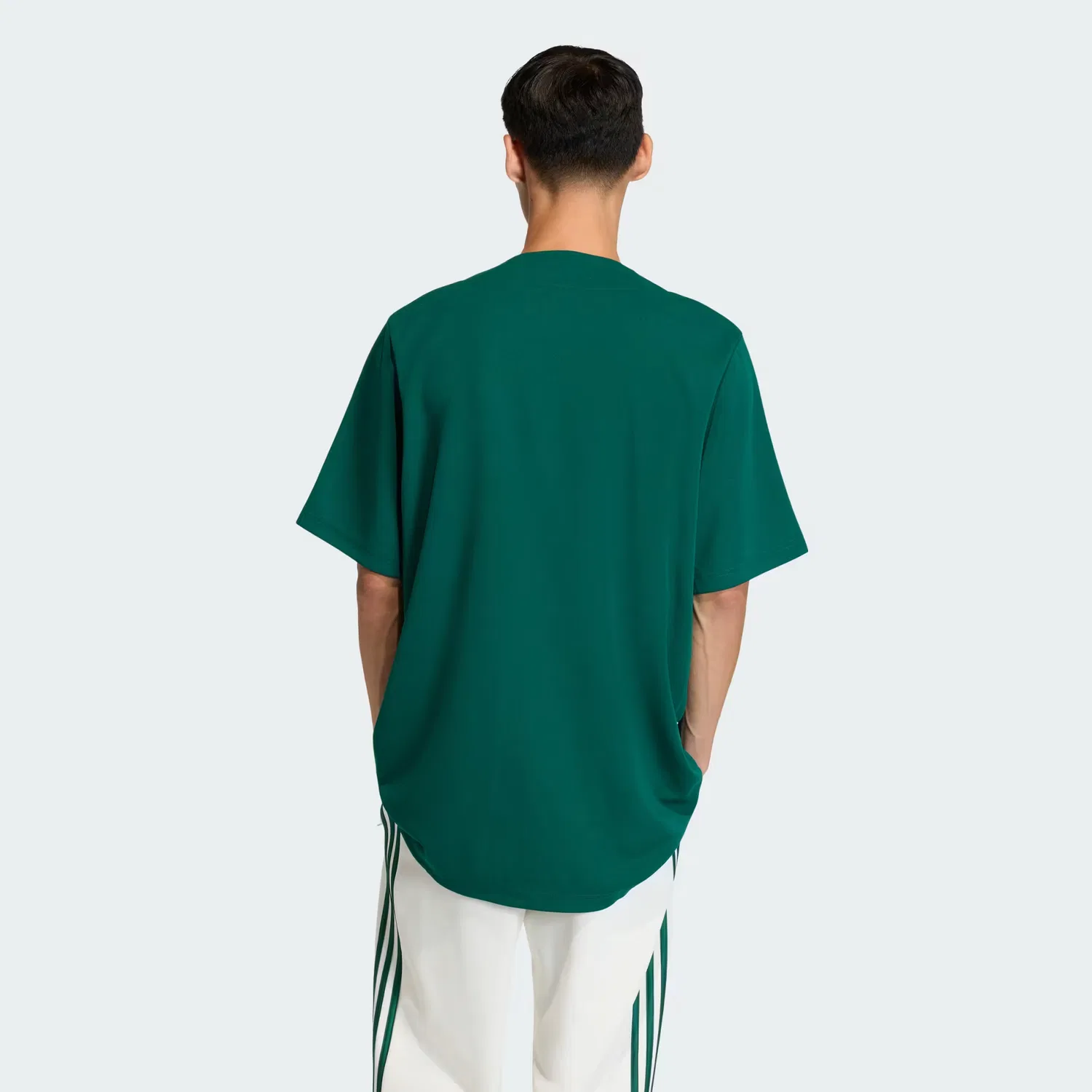 Мужская бейсбольная футболка свободного кроя Summer League Varsity Adidas Originals, темно-зеленый/ярко-алый — фото 2