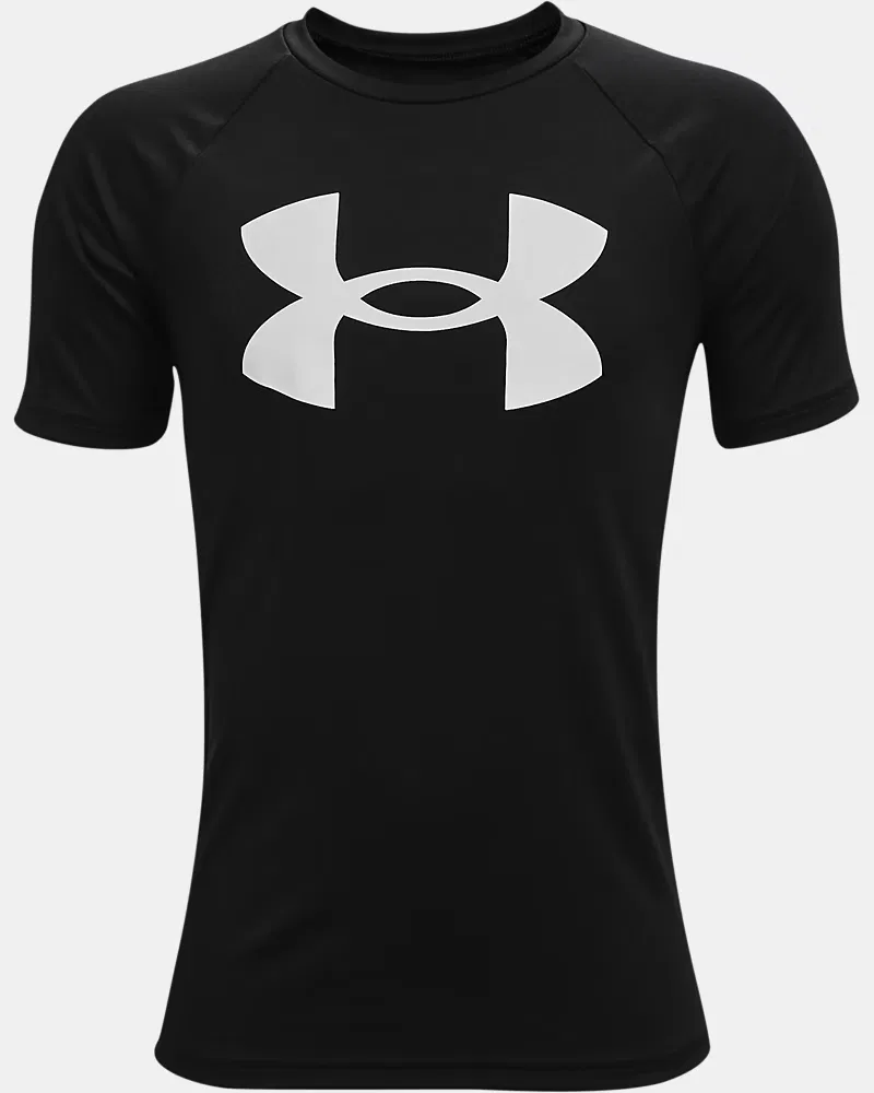 Футболка для мальчиков быстросохнущая UA Tech Big Logo UnderArmour, Black/White