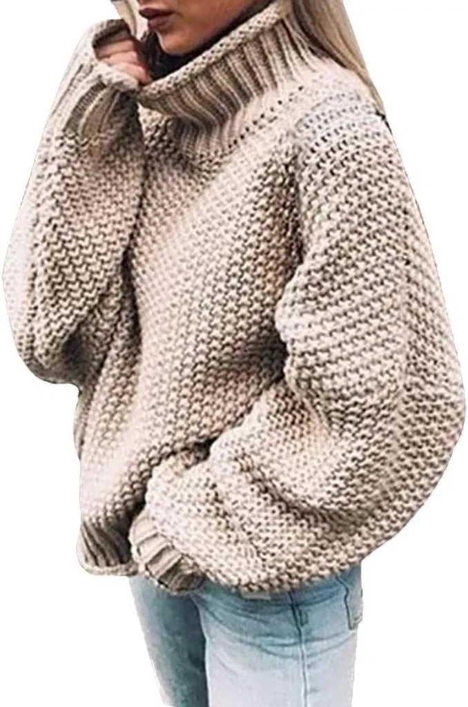 Женский свитер оверсайз с длинным рукавом, модель Batwing, цвет Beige