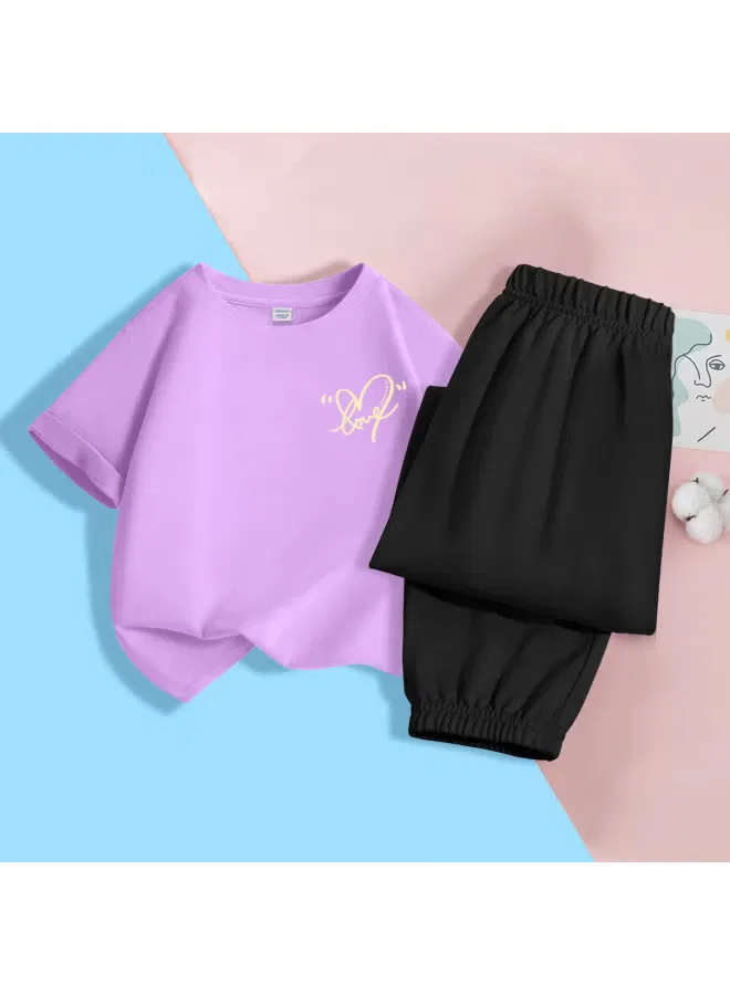 Комплект детской спортивной одежды с длинным рукавом антимоскитный Jeanswest, светло-фиолетовый — фото 2