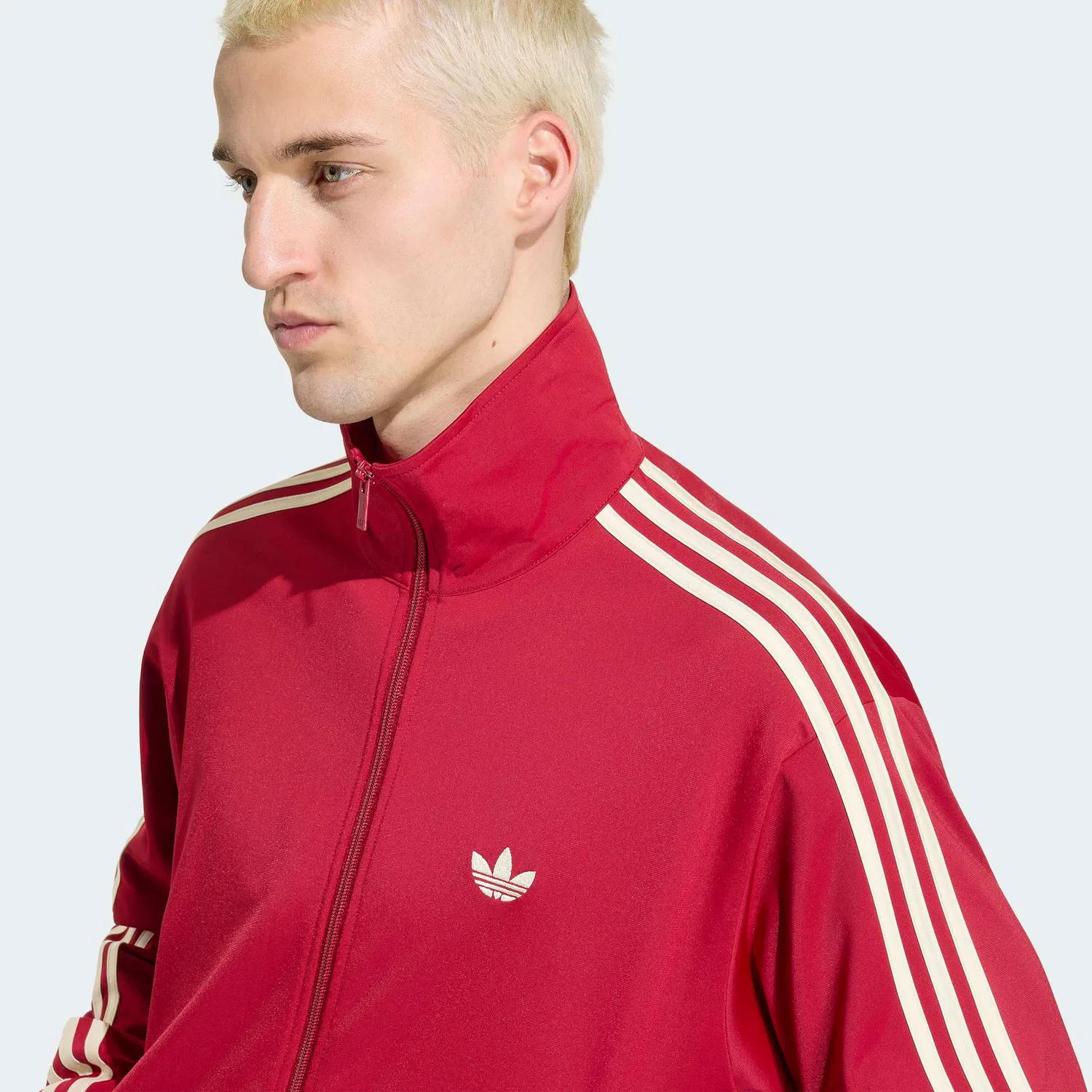 Мужская тренировочная куртка с воротником-стойкой Firebird Originals Adidas Originals, Team Victory Red/Warm Vanilla — фото 3