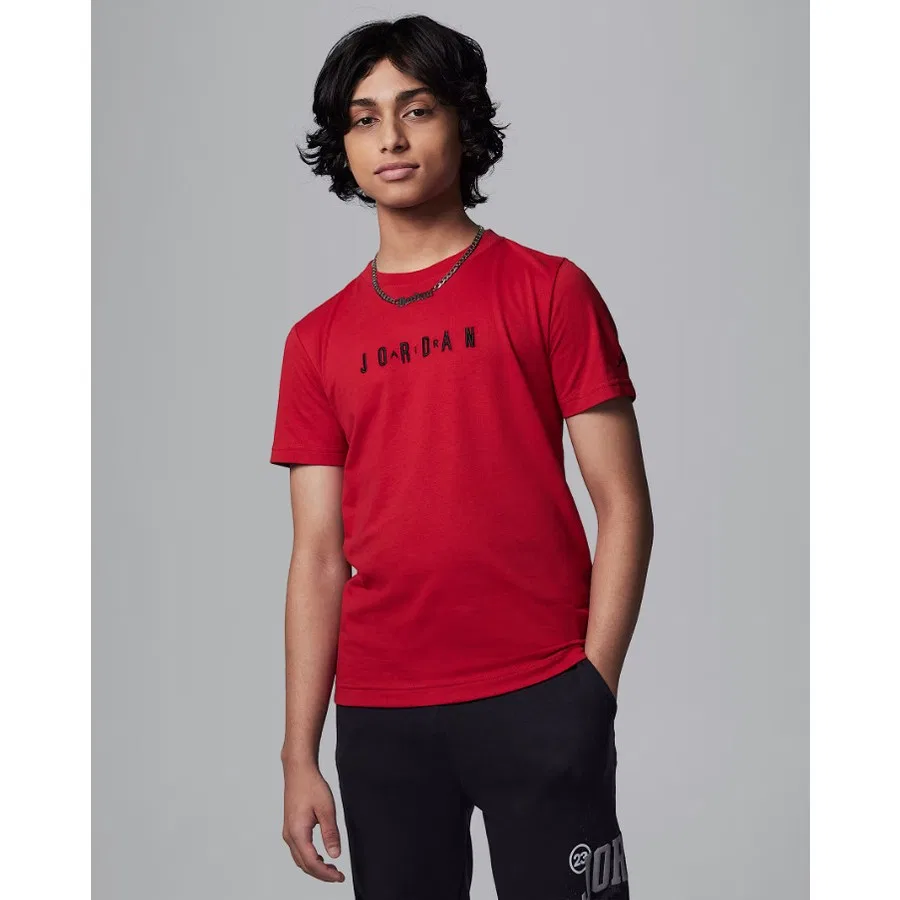 Детская футболка с длинным рукавом Nike Jordan JDB MJ Wordmark Emb Crew, Красный