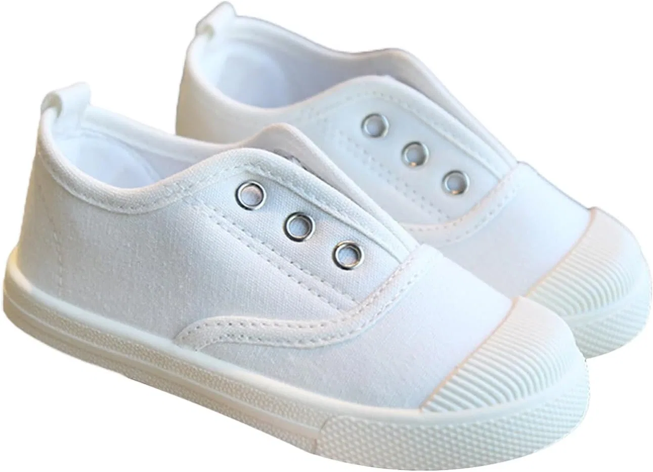 Детские кеды на шнуровке с резиновой подошвой, White