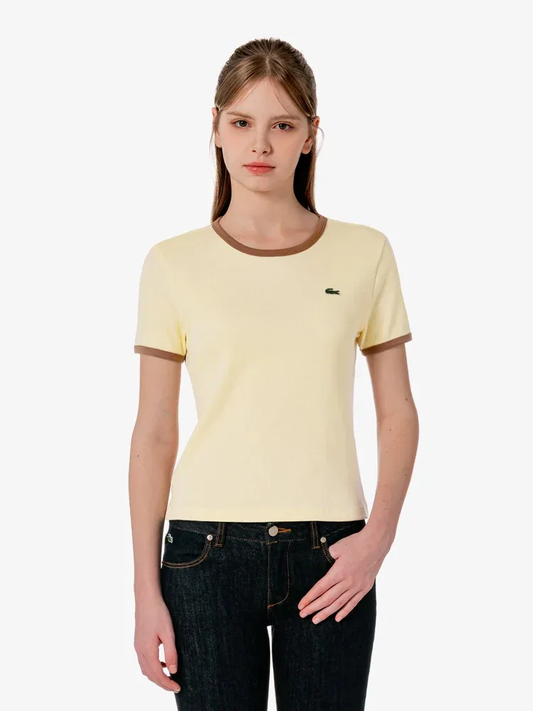 Футболка LACOSTE с круглым вырезом, Ivory — фото 4