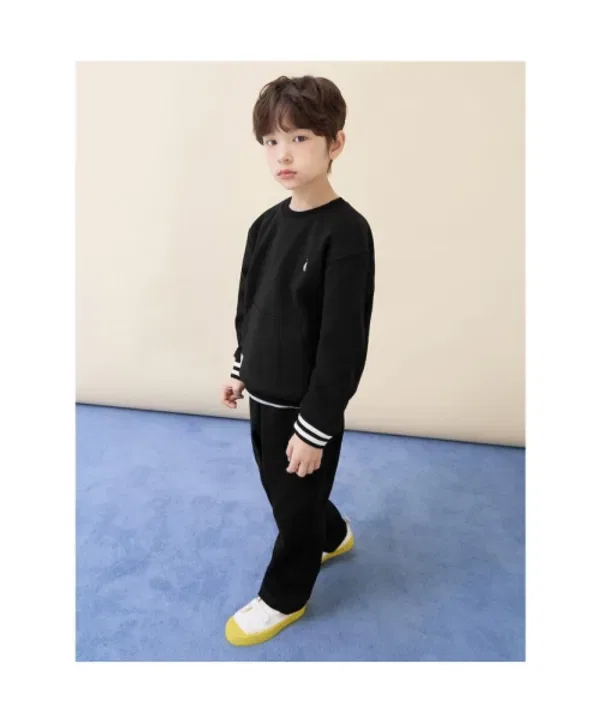 Свитшот с кенгуру-карманом и брюки, детский, Beanpole Kids, черный — фото 2