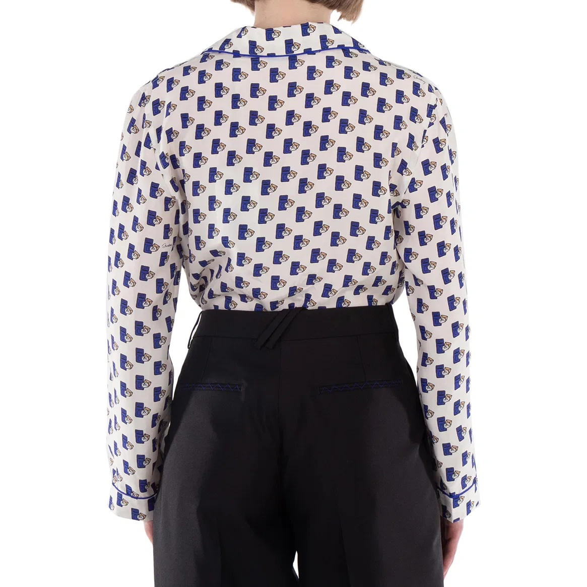 Блуза из шелка с принтом Postbox Silk Pyjama Shirt Burberry, Knight Ip Pattern — фото 4