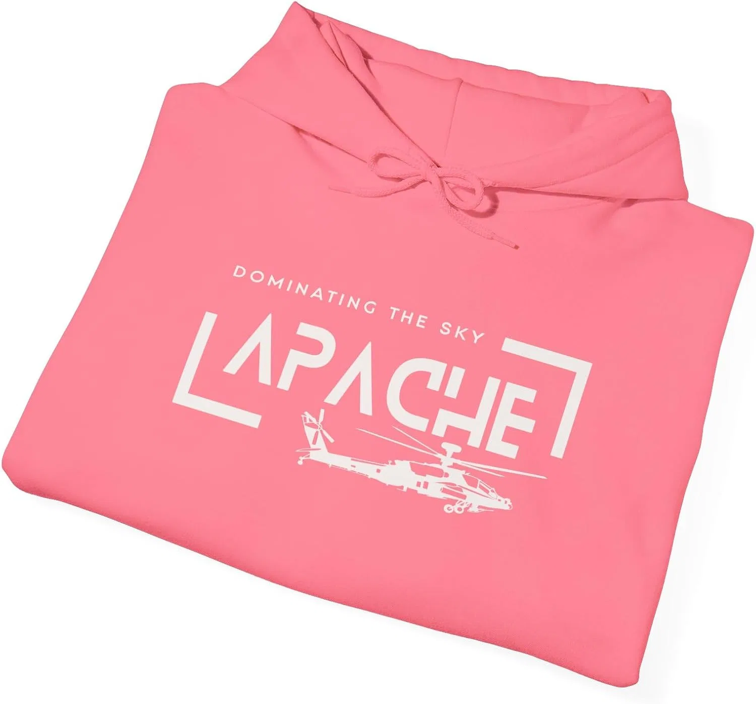 Женское худи с принтом Apache Helicopter, Safety Pink — фото 4