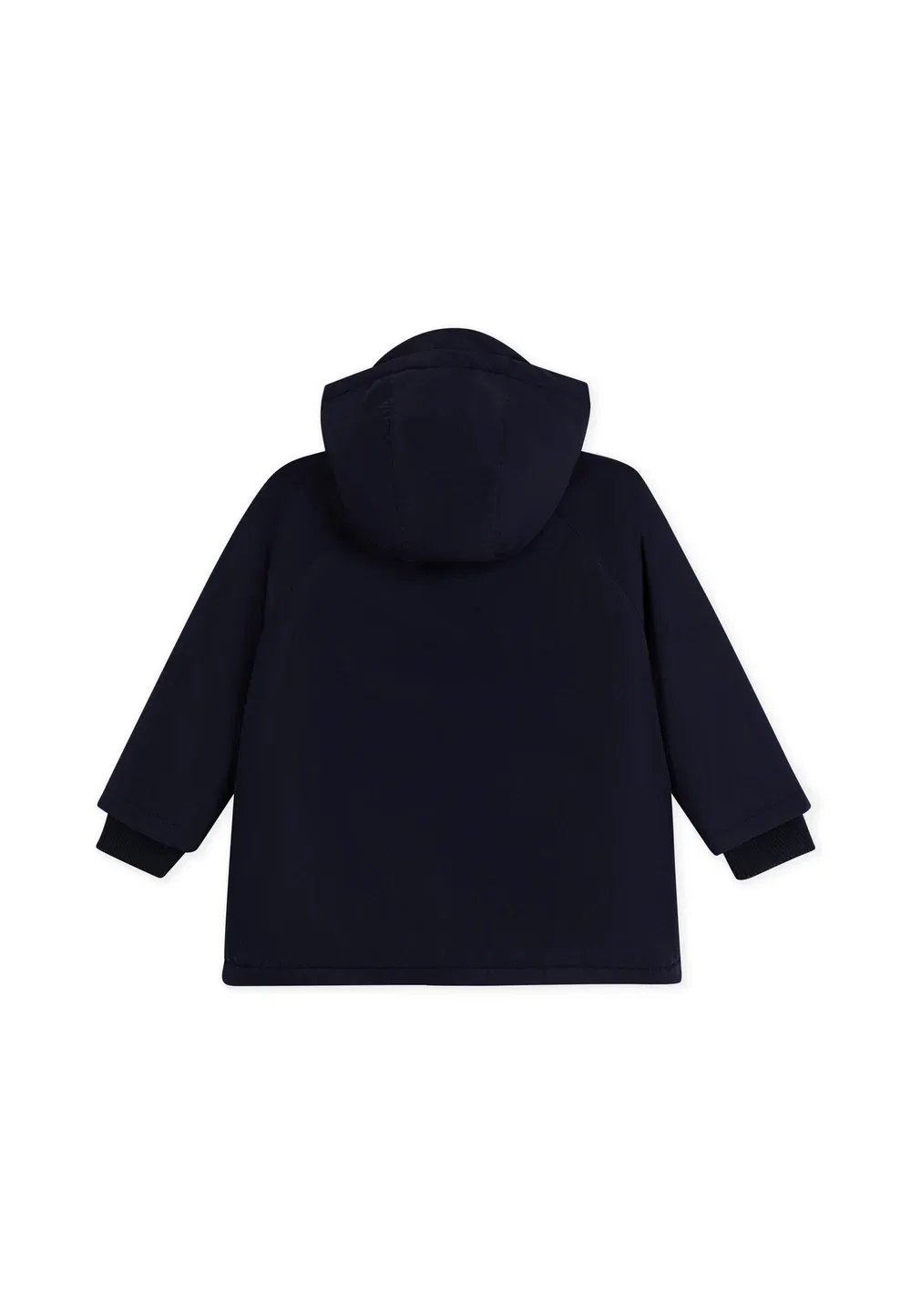 Детская однотонная парка средней длины - зимнее пальто Petit Bateau, Smoking — фото 2