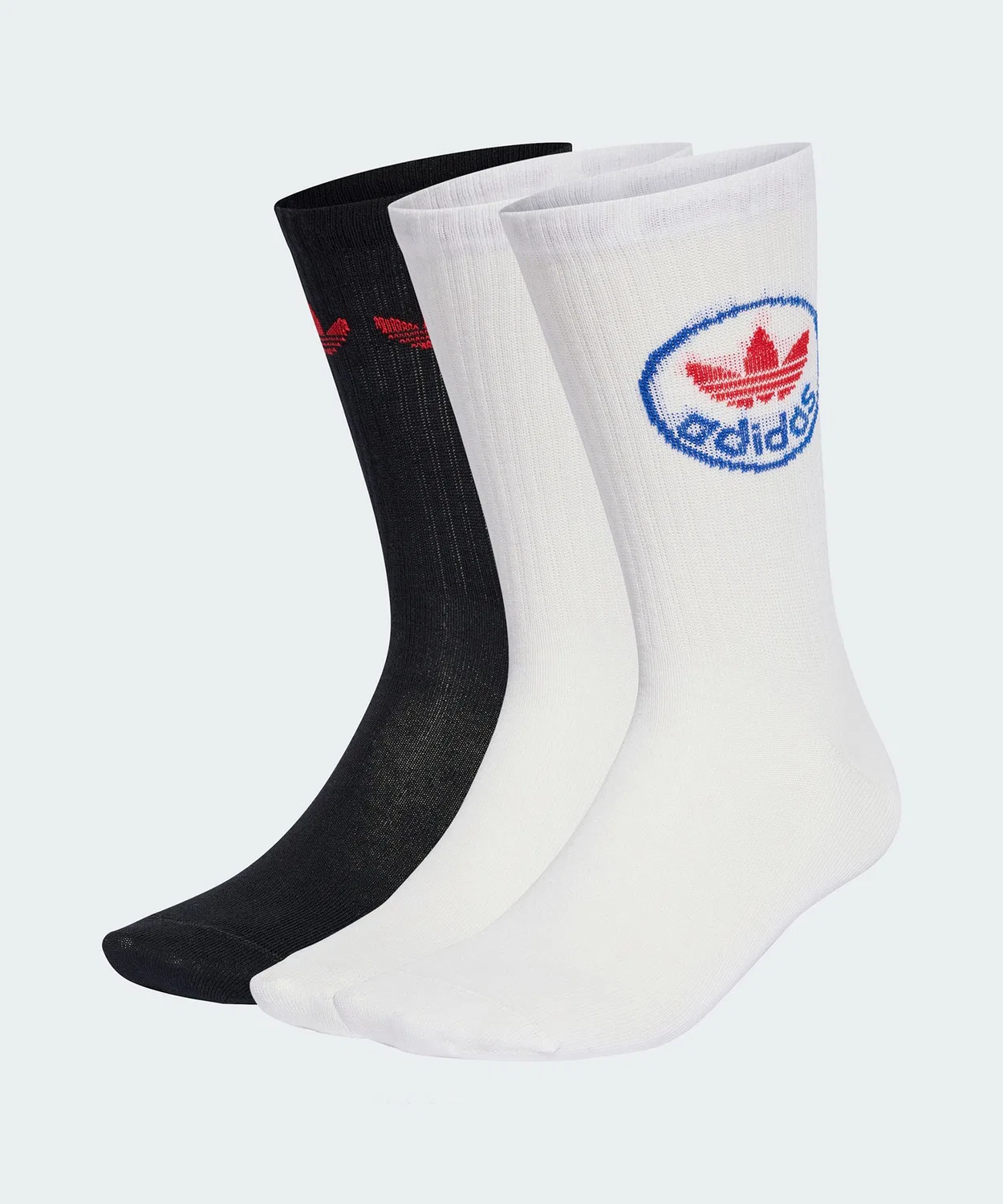 Носки с принтом, комплект из 3 пар, Trefoil Crew Socks Adidas, White