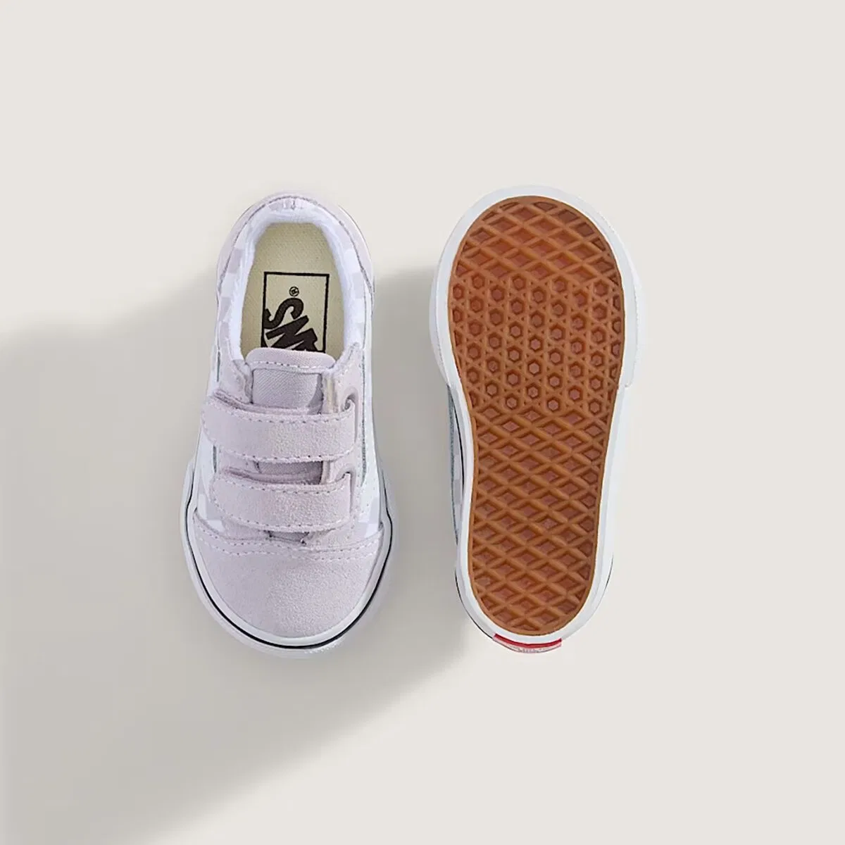 Детские кеды для мальчиков с замшевым верхом Vans, Color Theory Checkerboard Lilac Mist — фото 4