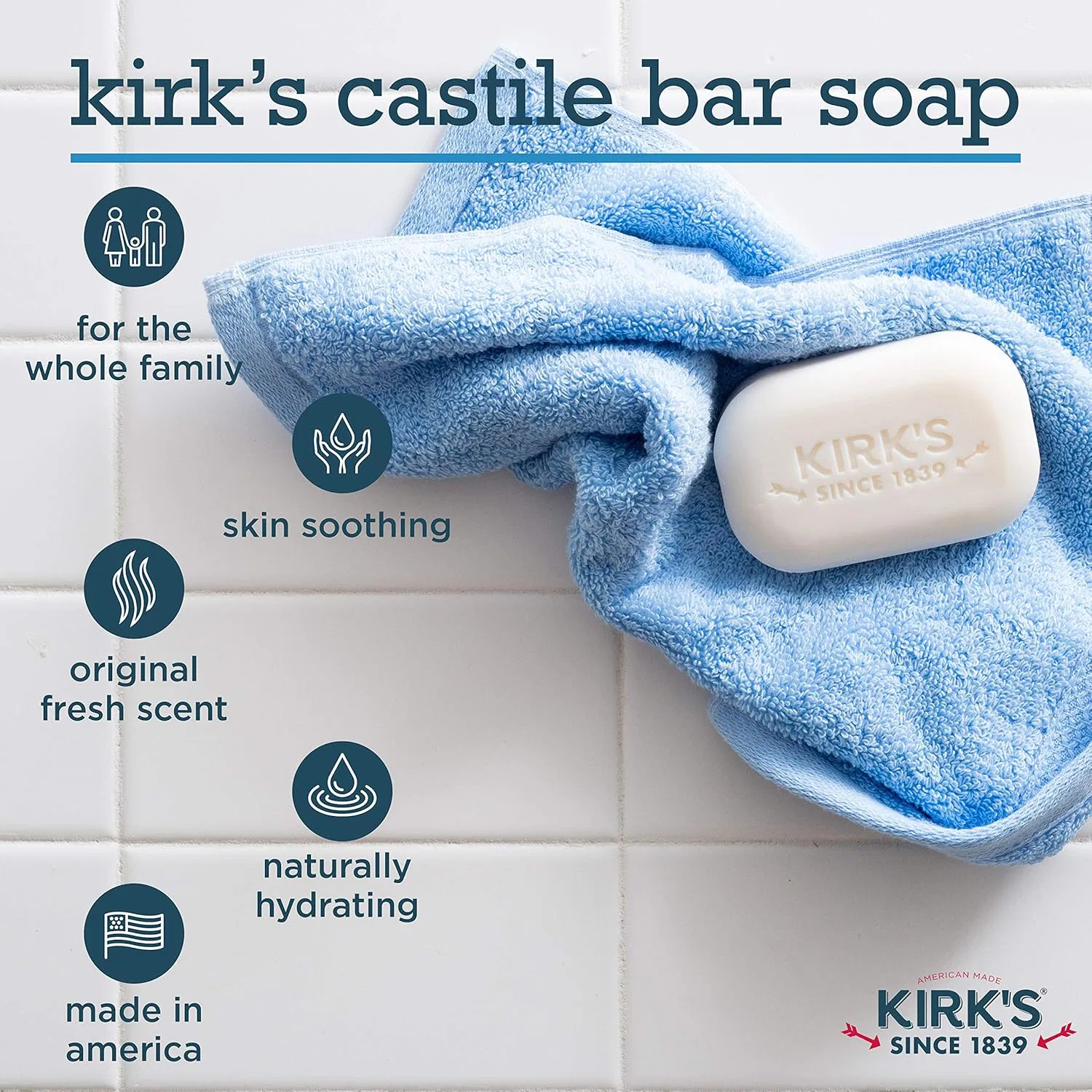 Мыло твердое Kirk's Original Coco Castile Soap, 24 шт, 3.38 кг — фото 2