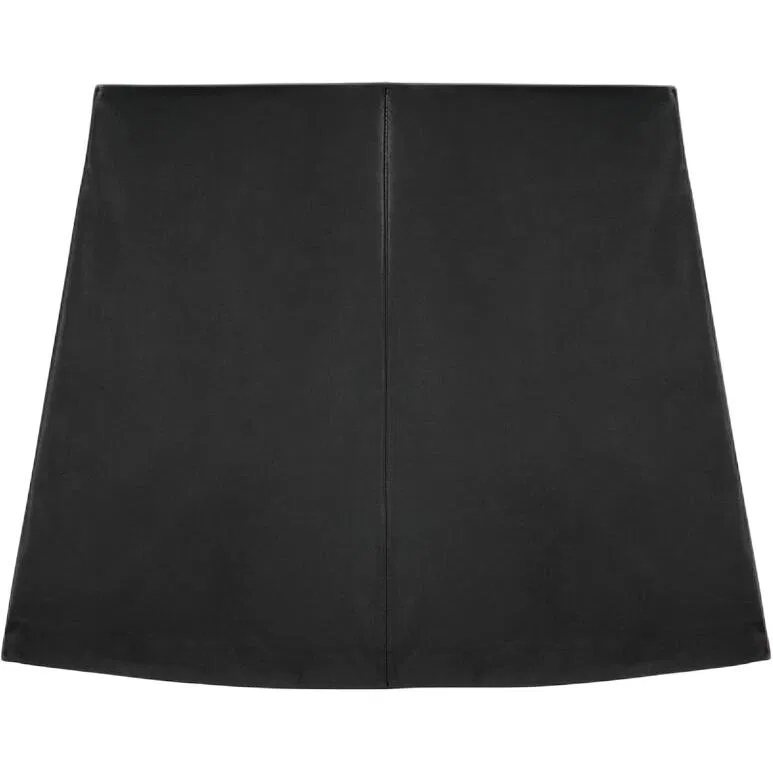 Женская юбка из кожи с моделью x Stefano Pilati, ZARA, Black