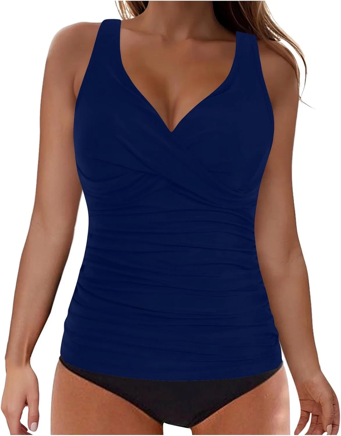 Женский танкини с перекрестной спинкой ruched hide tummy, Navy