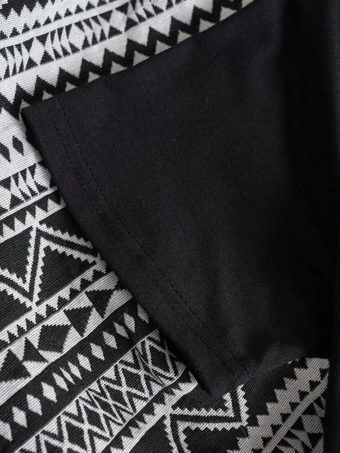 Мужская футболка с буквенным принтом Crew Neck, Black — фото 4