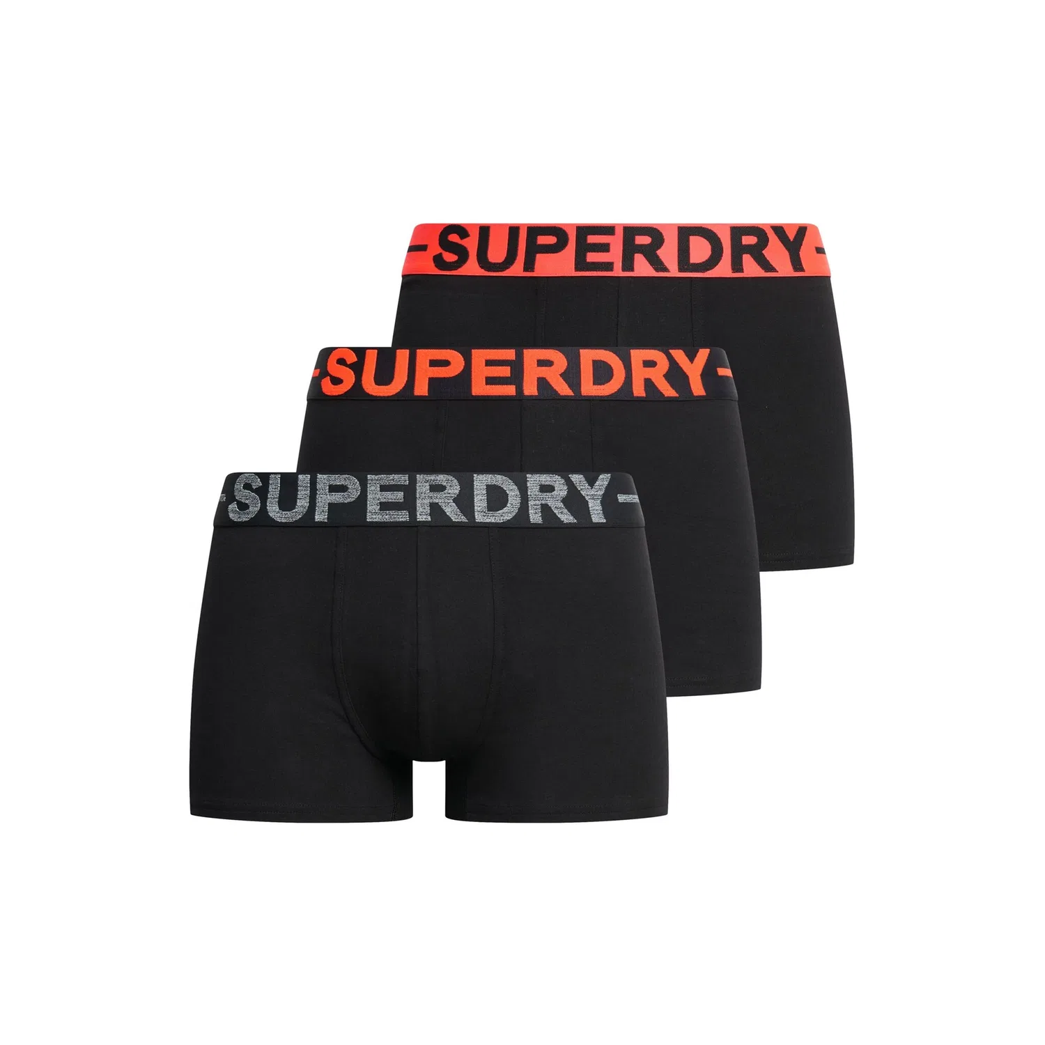 Мужские боксеры в комплекте из 3 штук Superdry, Black/Orange