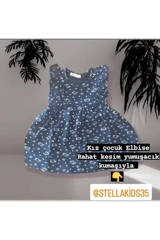 Детское платье для девочек с принтом Stella Kids, Navy Blue — фото 3