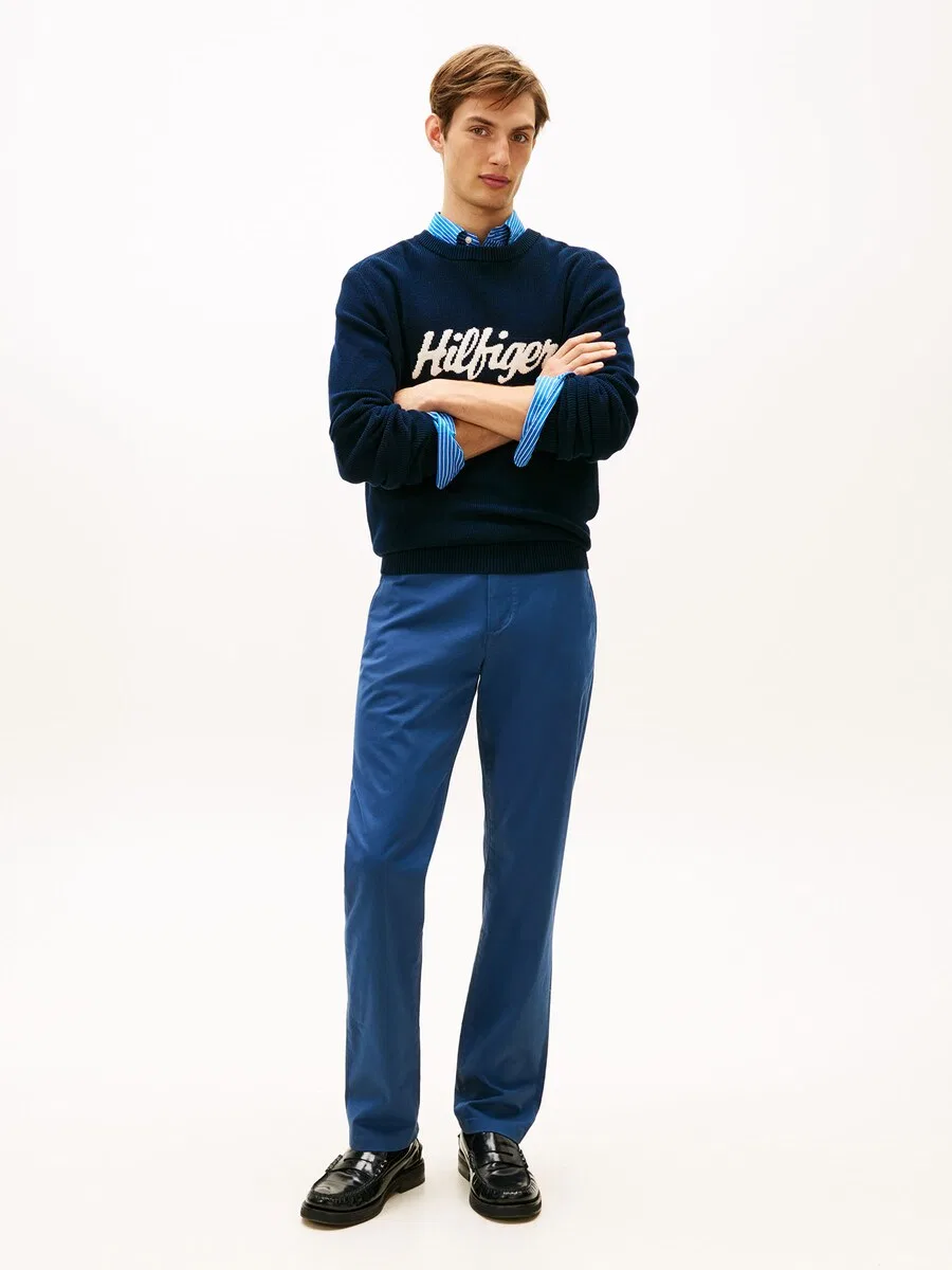 Брюки-чиносы TOMMY HILFIGER Regular 'Denton Straight' цвета индиго — фото 4