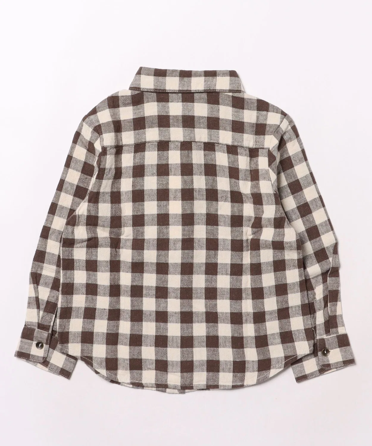 Детская рубашка с воротником и длинным рукавом Charcoal Check Rylee + Cru, White/Black — фото 2