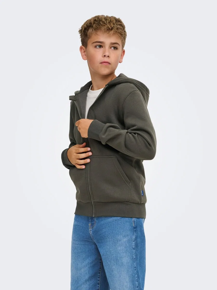 Детская толстовка на молнии Only & Sons Junior 'OSJCeres' серого цвета — фото 2