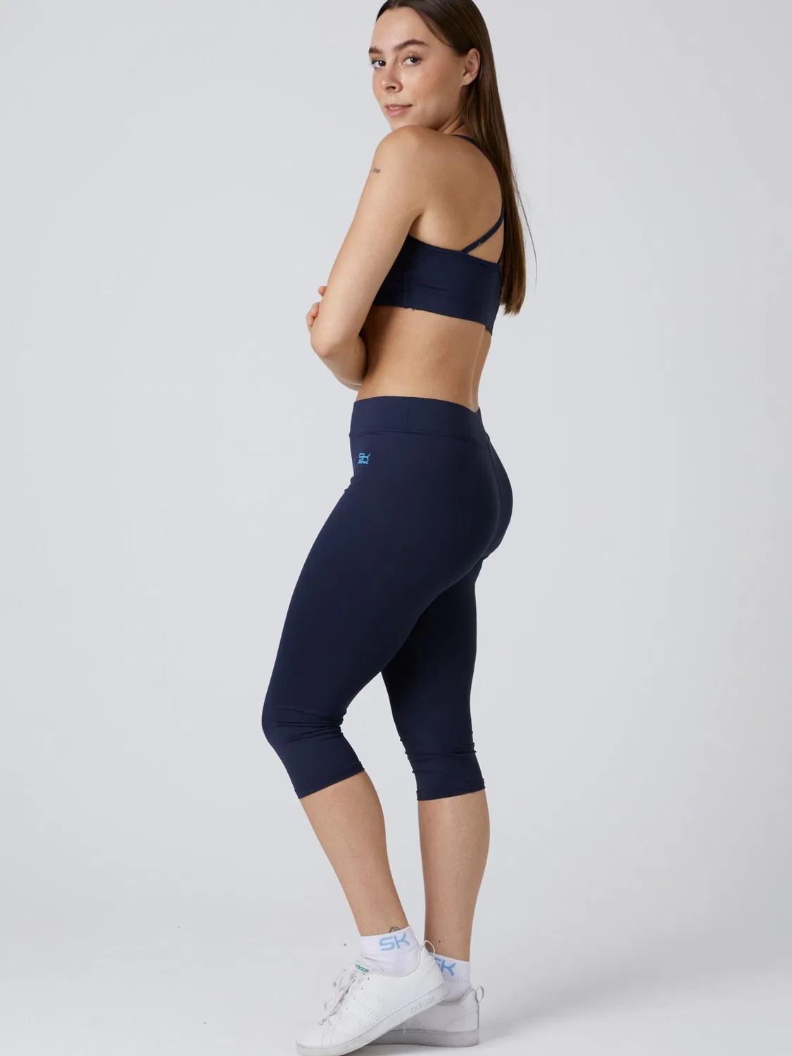 Узкие леггинсы Sportkind 3/4 Sport Leggings темно-синего цвета — фото 2
