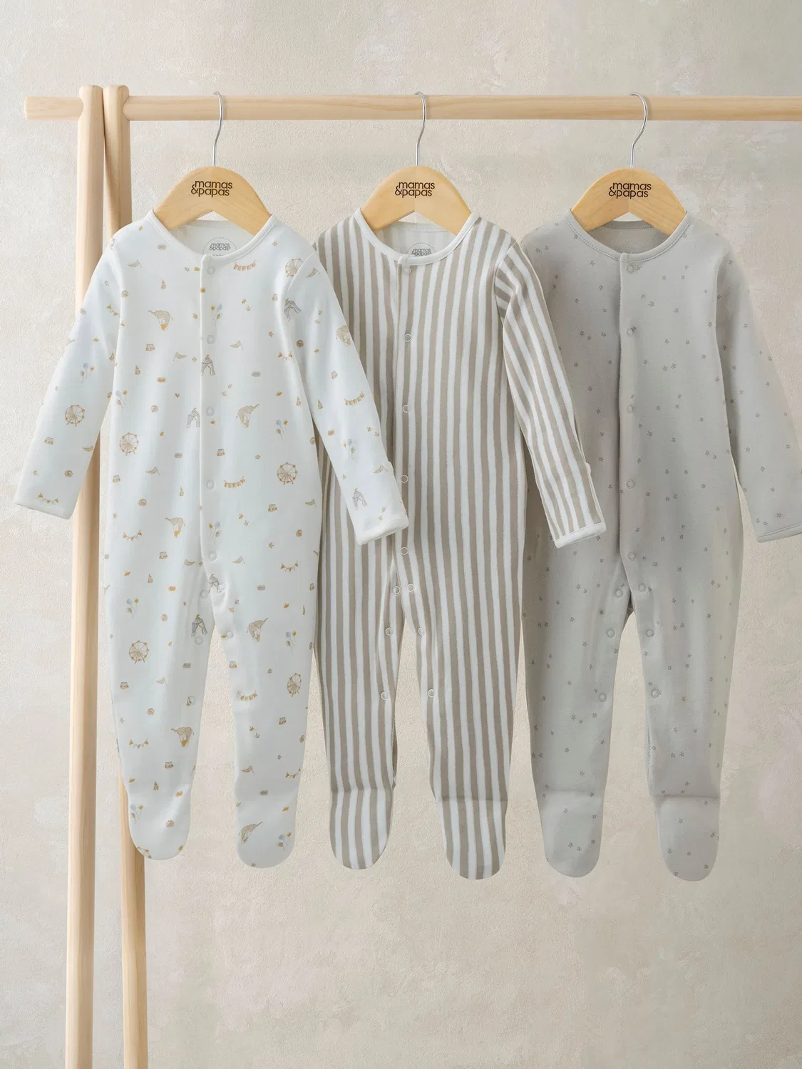 Комплект боди с длинным рукавом, 3 шт., Circus Mamas & Papas, коричневый