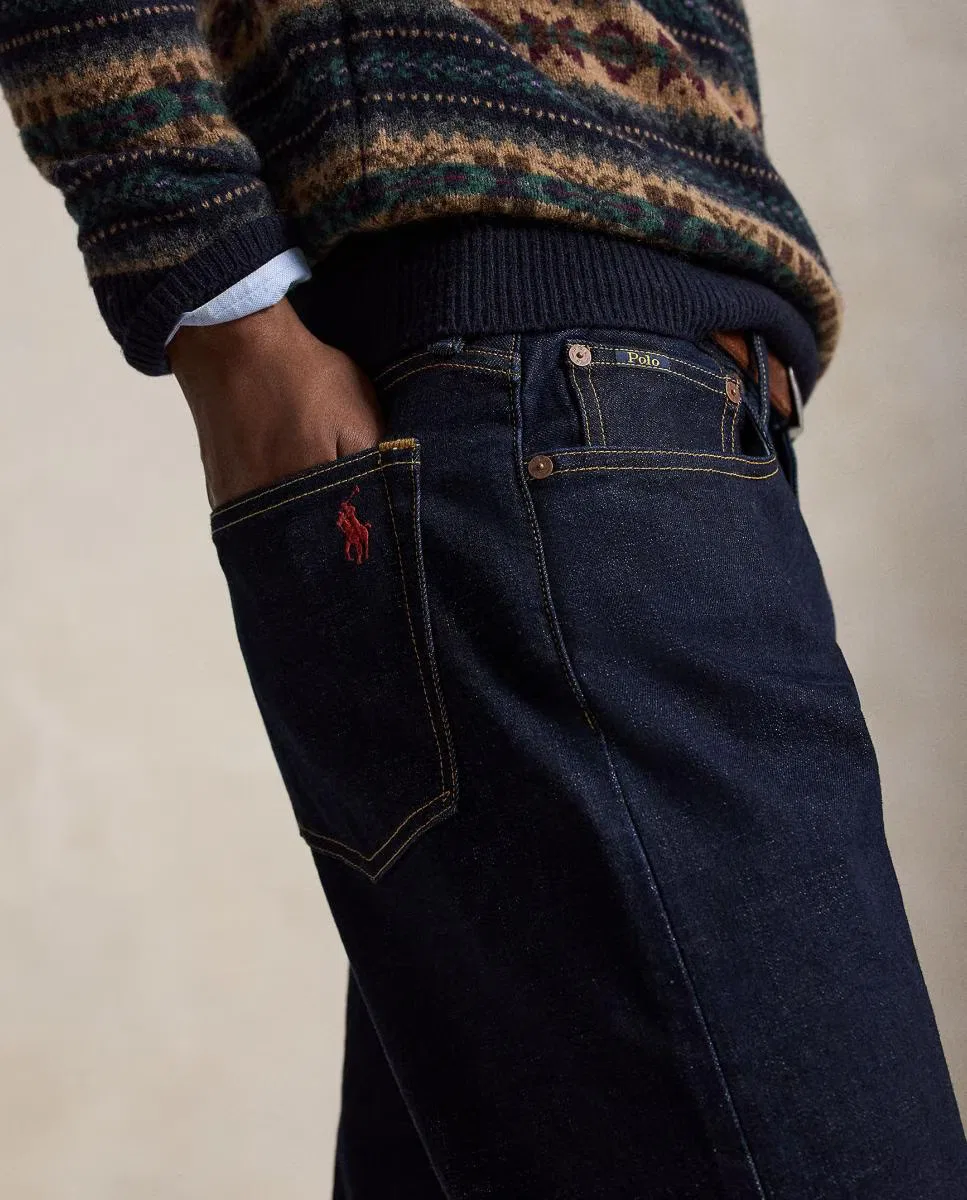 Мужские джинсы из хлопка, Straight Elástico, Polo Ralph Lauren, темно-синий — фото 4