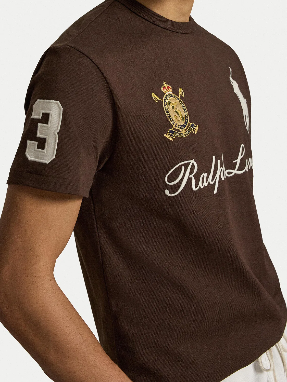 Мужская футболка стандартного кроя Polo Ralph Lauren, коричневый — фото 4