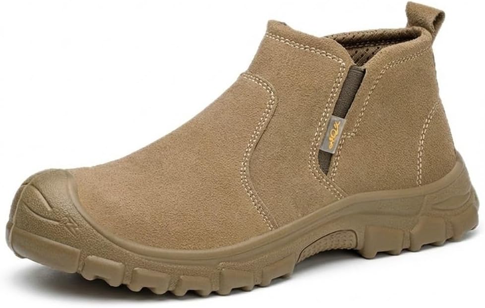 

Мужские защитные ботинки FLOWERGIRR с стальным носком, средний каблук, противопрокол, ботинки из замши, на молнии, термостойкая подошва из полиуретана, хаки, размер US