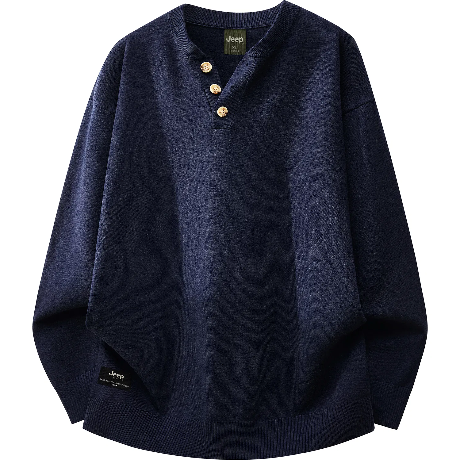 Детский свитер с воротником-хомутом, прямой крой, модель Henry, Jeep, Navy Blue