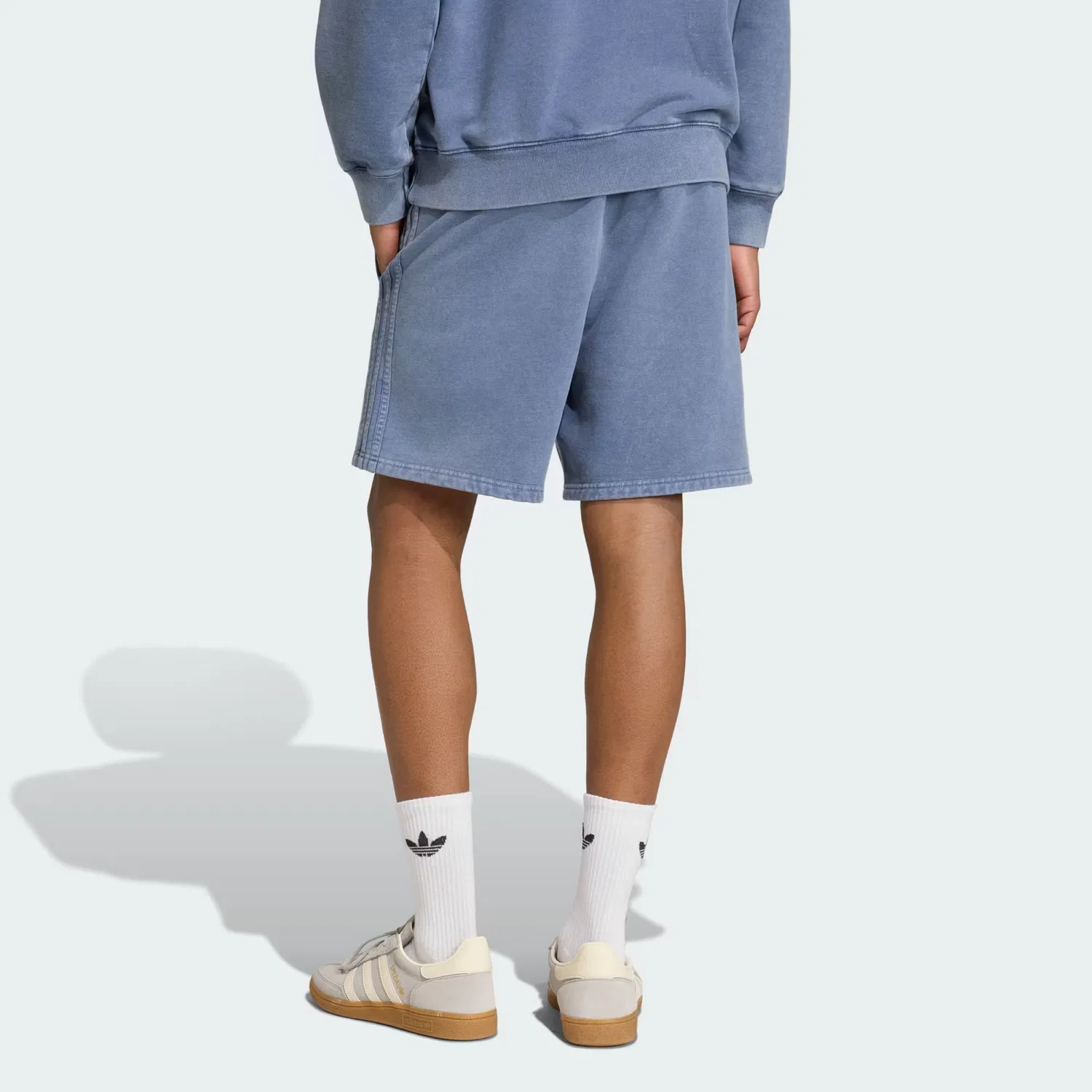 Мужские шорты из флиса Trefoil Essentials Washed Adidas Originals, темно-синий — фото 2
