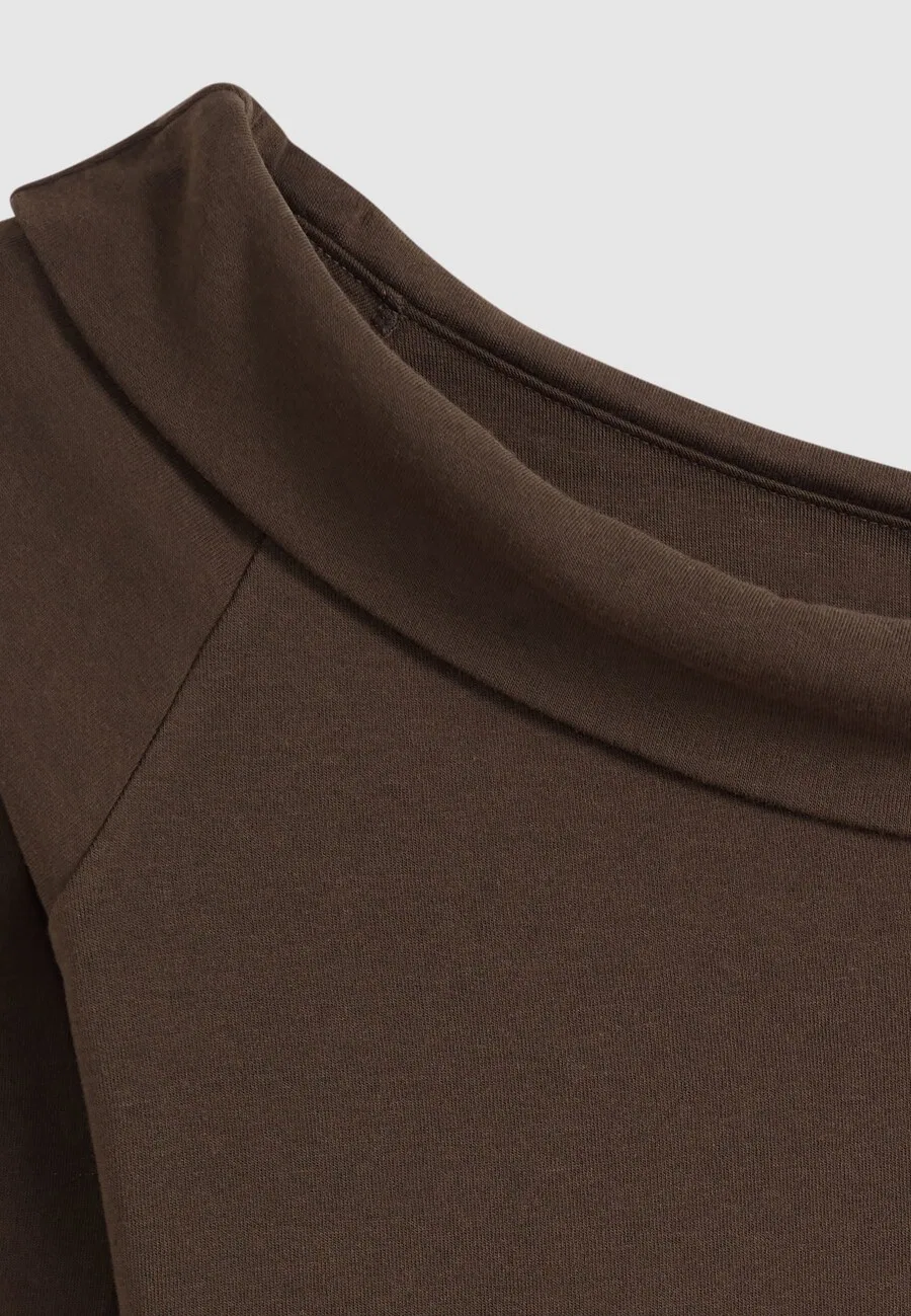 Женский лонгслив Levi's Clara Rib Off Shoulder LS, светло-коричневый — фото 2