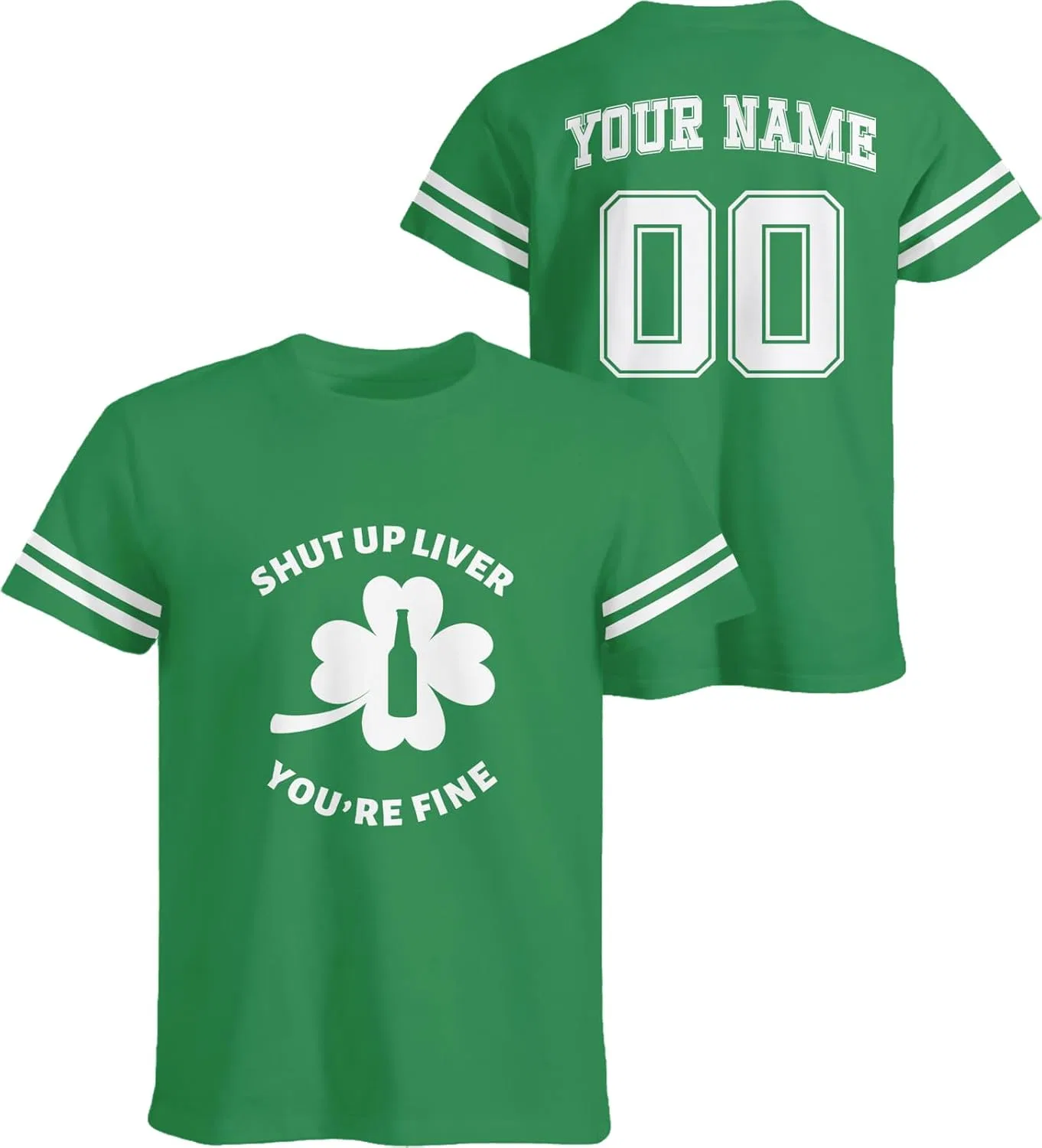 Футболка с принтом клевера Tee Miracle, Green