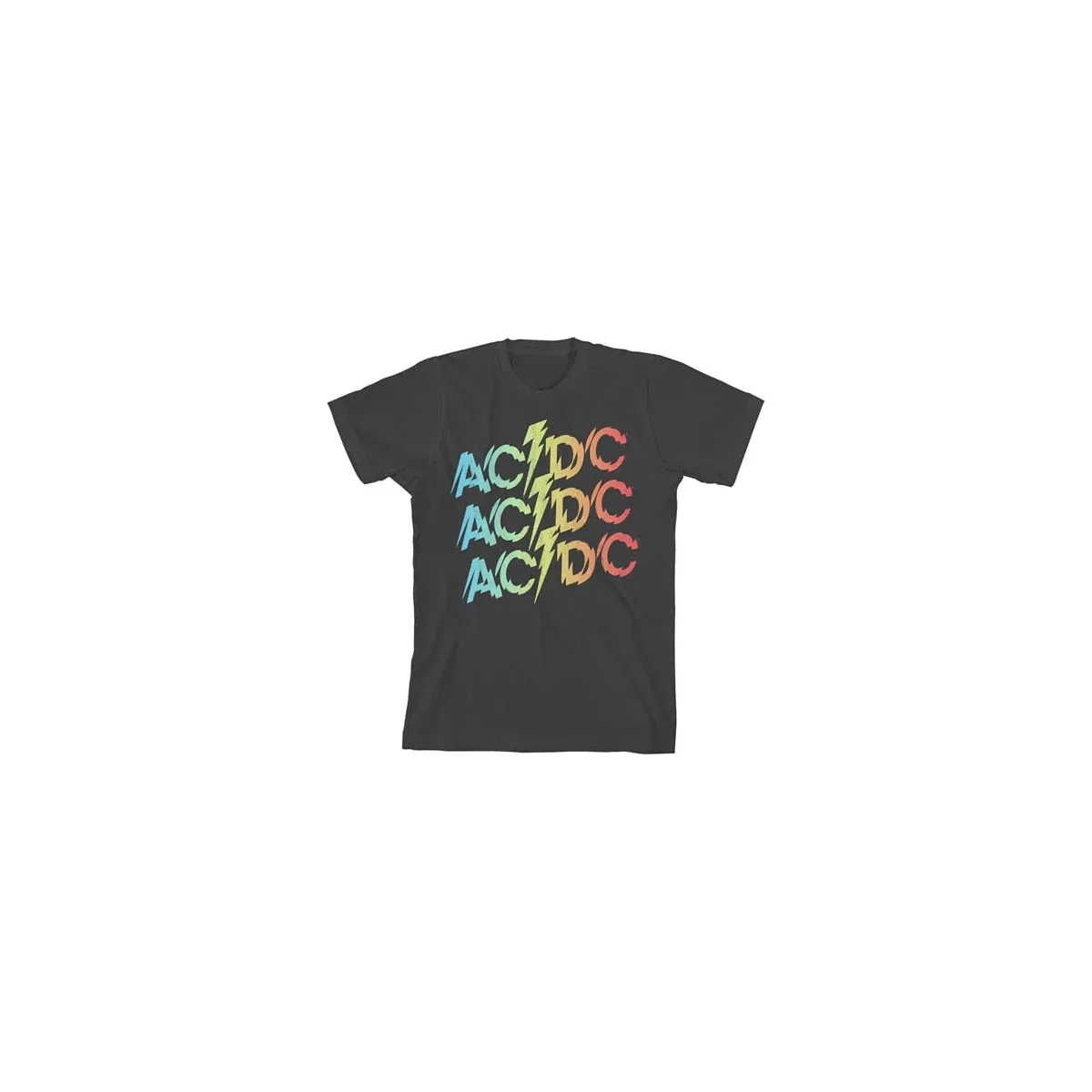 Детская футболка с принтом Rainbow Gradient Logo AC/DC, Charcoal — фото 4