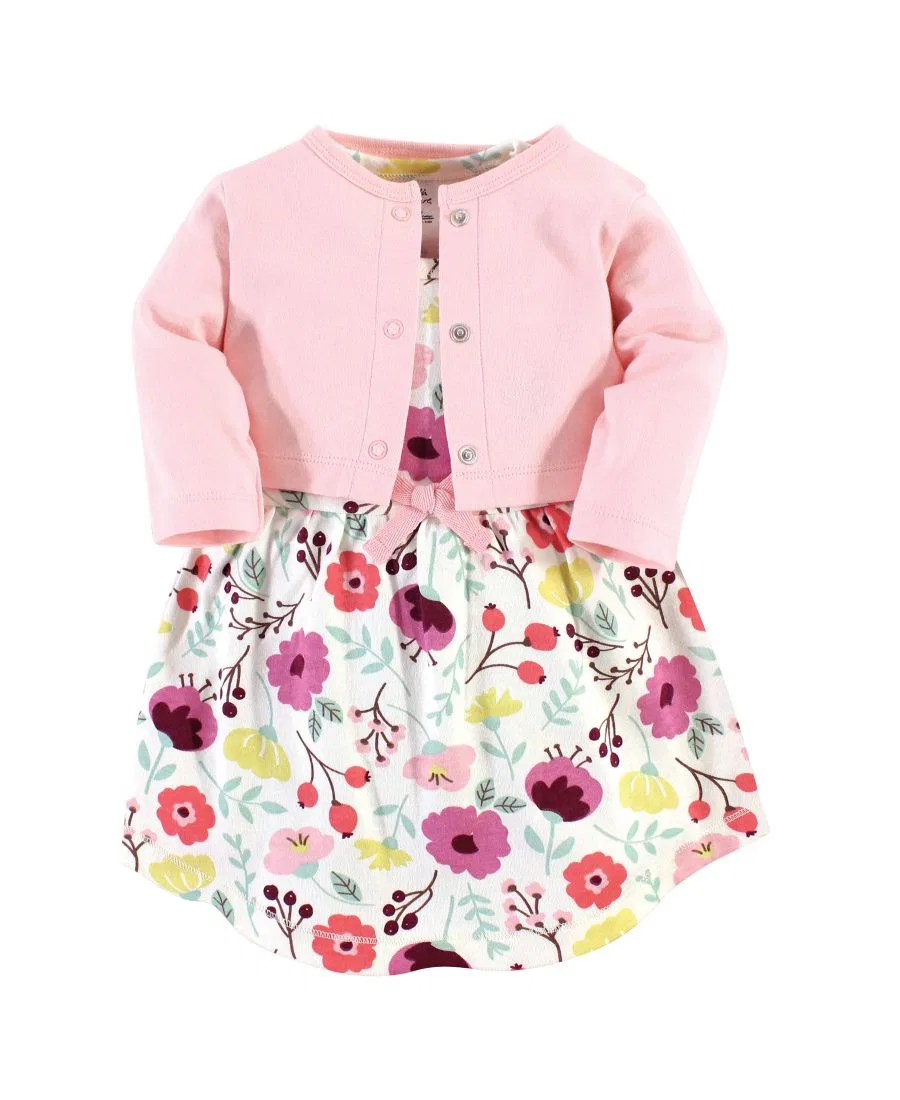 Комплект из платья и кардигана Natural Cotton Baby Girls Dress and Cardigan Touched by Nature, Pink