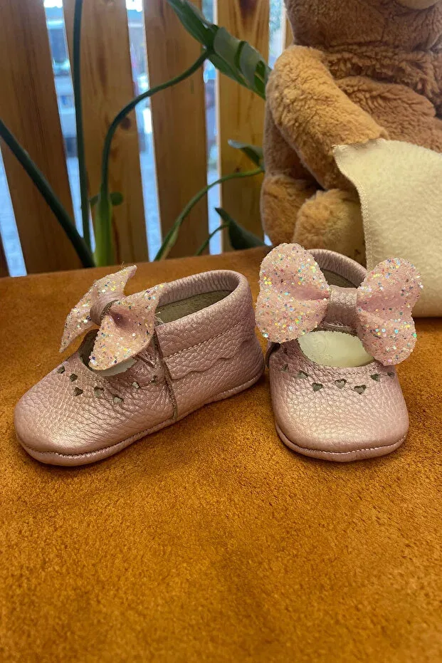 Детские мокасины для девочек из натуральной кожи Bobby lilac natural leather baby moccasin Beybium, Lilac — фото 4