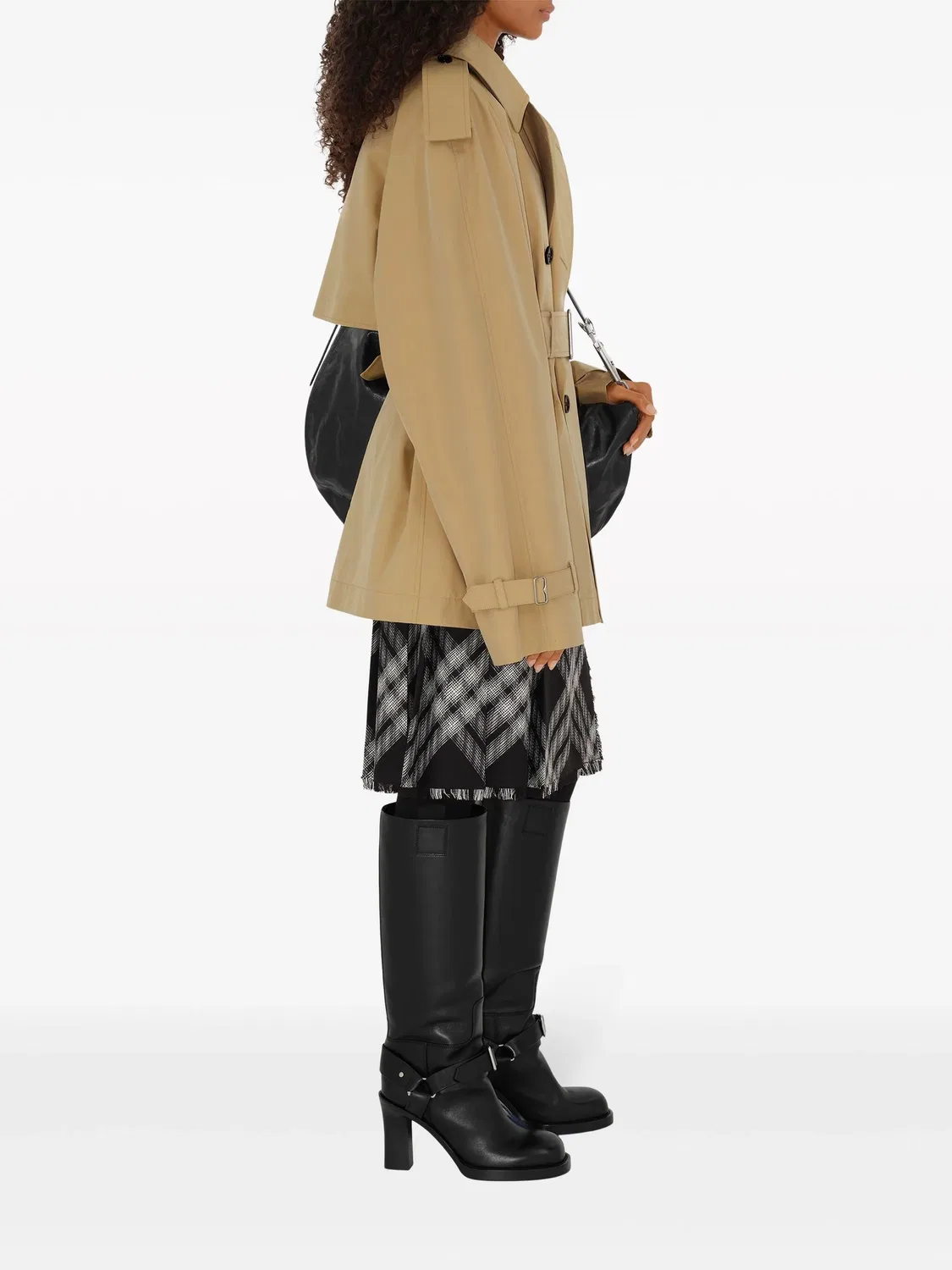 Плащ из хлопка с поясом Burberry, светло-бежевый — фото 3