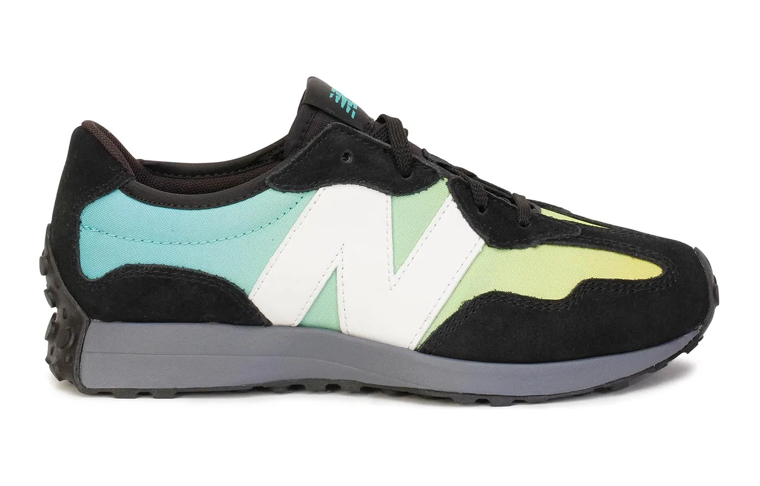Детские кроссовки с классическим дизайном New Balance 327 Black Summer Jade, Black Summer Jade — фото 2