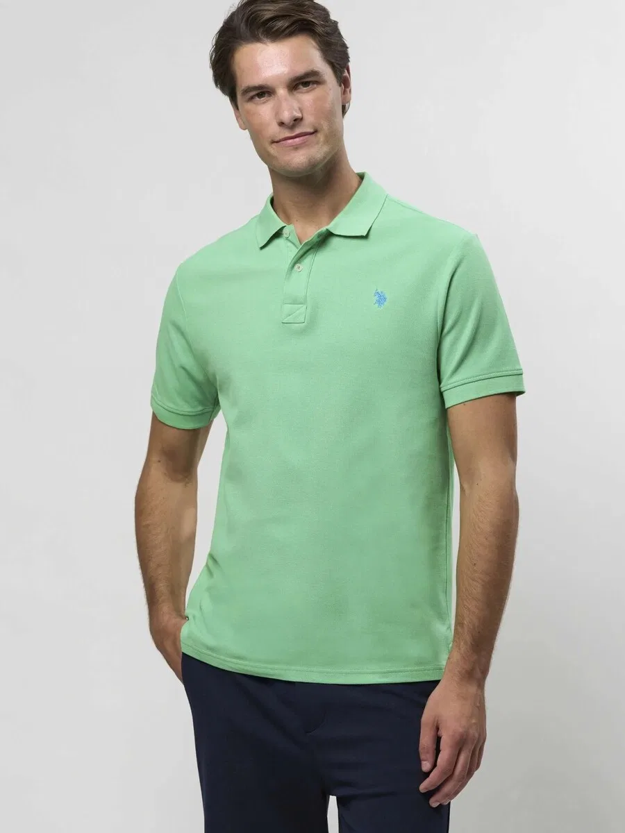 Рубашка на пуговицах стандартного кроя «UMALFRED» зеленого цвета U.S. Polo Assn. — фото 3