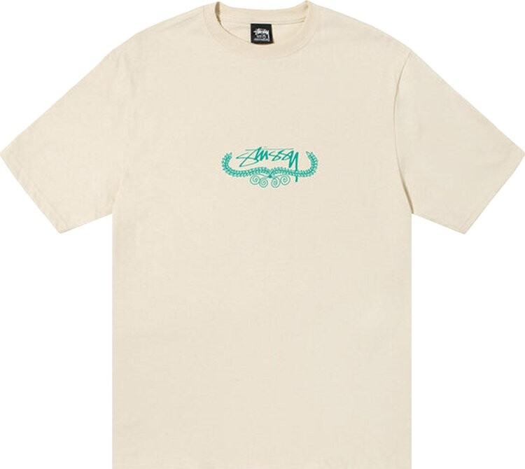 

Футболка Stussy Wreath Tee 'Putty', кремовый, Бежевый, Футболка Stussy Wreath Tee 'Putty', кремовый