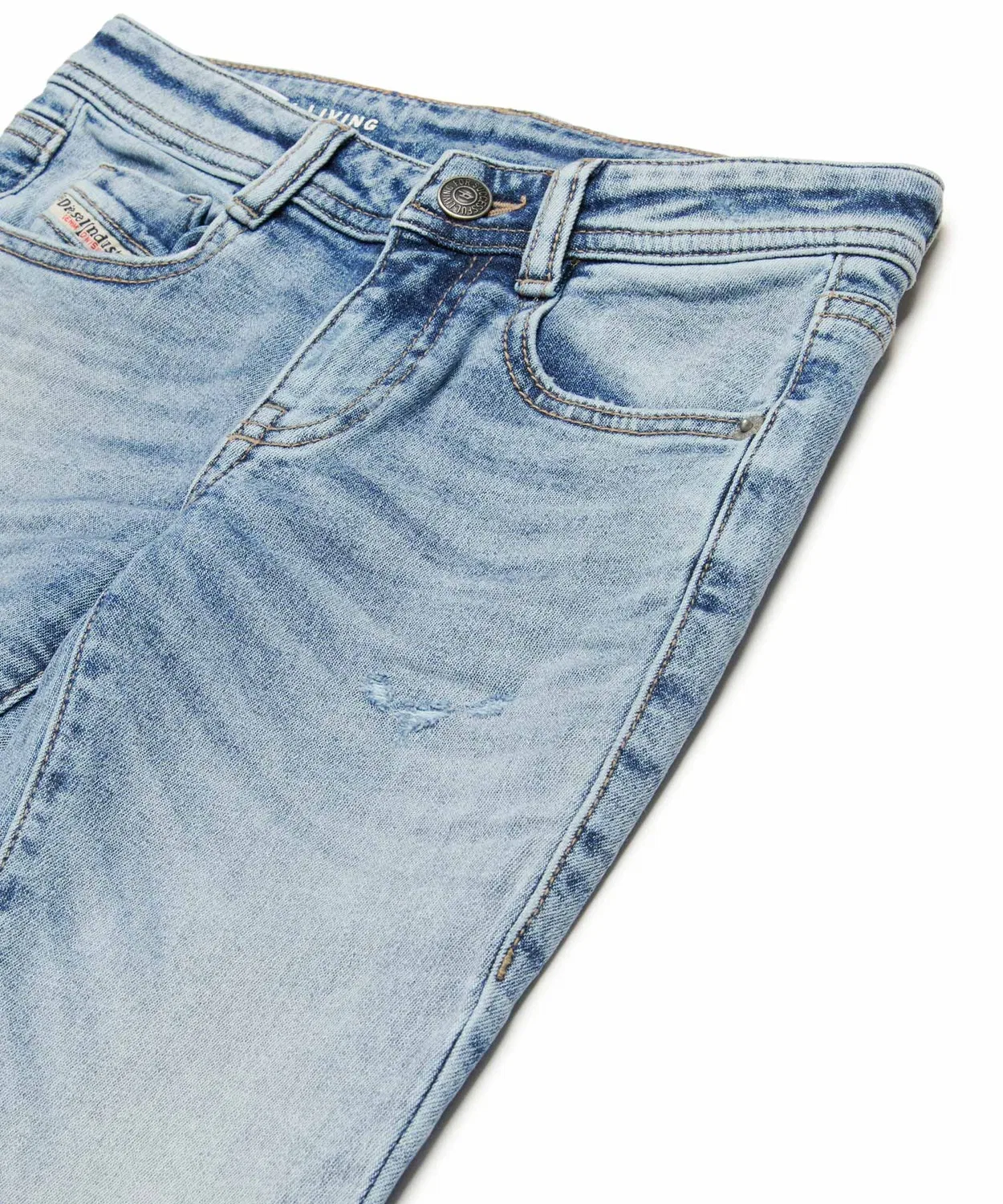 Детские джинсы с флеймом DIESEL KIDS, Indigo Blue — фото 3
