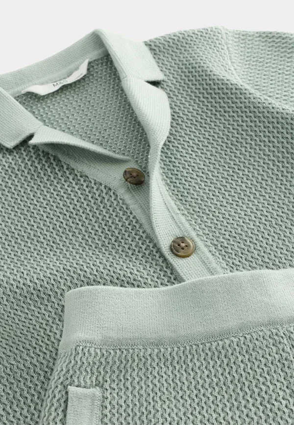 Комплект из шорт и топа, хлопок, Knitted set - shorts, Marks & Spencer, зеленый — фото 3