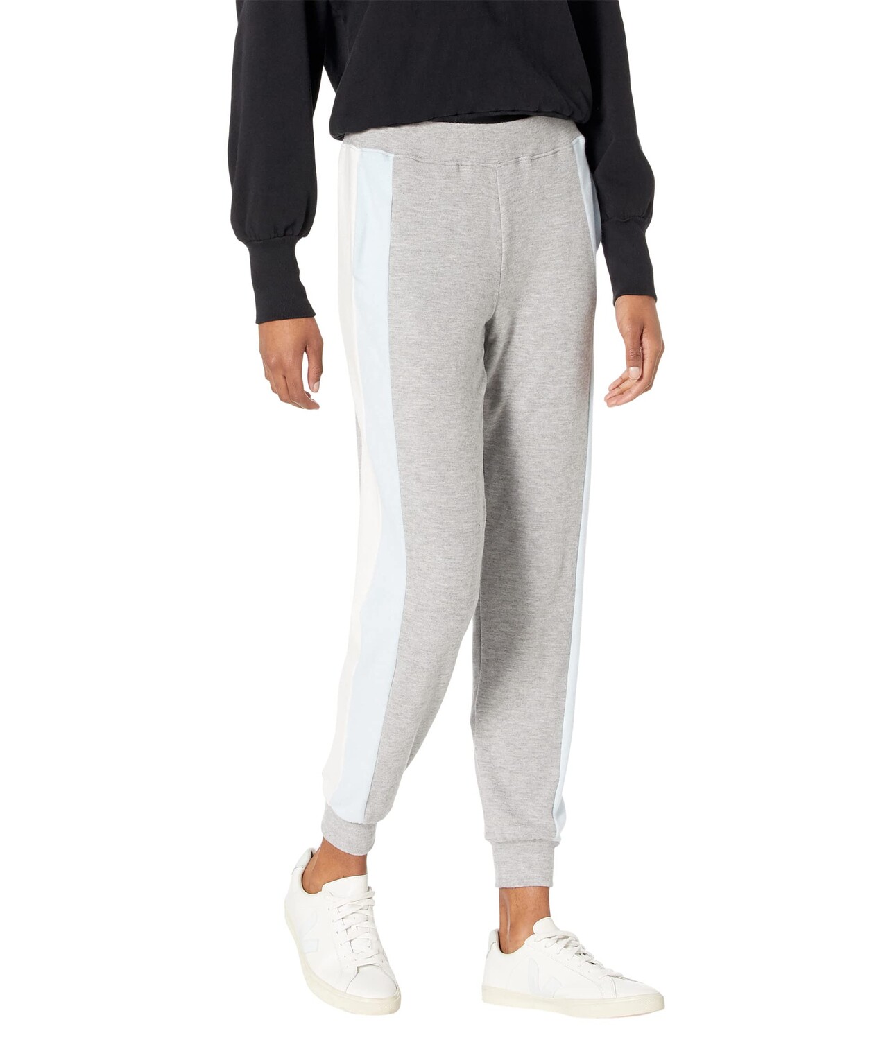 

Брюки Michael Stars, Color-Block Madison Brushed Jersey Petra Wide Double Stripe Joggers, Серый, Брюки Michael Stars, Color-Block Madison Brushed Jersey Petra Wide Double Stripe Joggers